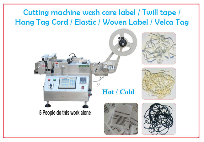 Cutting machine wash care label / Twill tape /
Hang Tag Cord / Elastic / Woven Label / Velca Tag